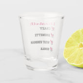 ブルネ熱狂するットウェストバージニ独身のアンの名前 ショットグラス (裏面)