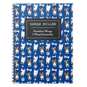 ブルパーソナライズされたテリア柄かわいい犬のドードル ノートブック