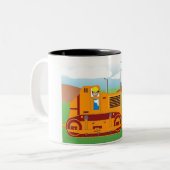 ブルパーソナライズされたドーザー演算子 – 男性マンガ ツートーンマグカップ (正面左)