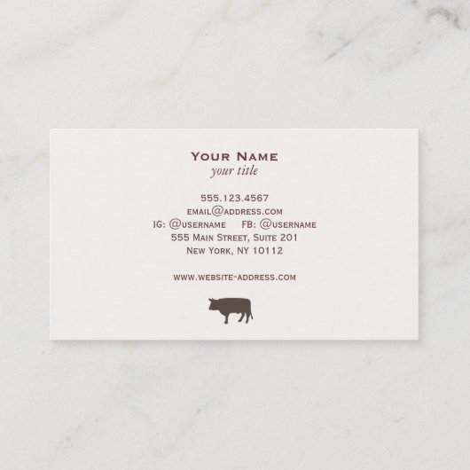 ブルビジネスカード 名刺 (裏面)