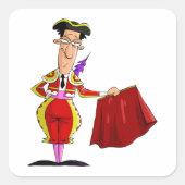 ブルファイターとレッドケープスクエアステッカー スクエアシール (正面)