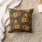 ブルフィンオンオータム花模様 クッション (ブランケット)