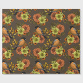 ブルフィンオンオータム花模様 ラッピングペーパー (フラット)