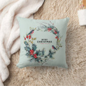 ブルフィンチを使ったクリスマストリート クッション (ブランケット)