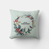 ブルフィンチを使ったクリスマストリート クッション (正面)