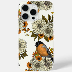 ブルフィンチオン秋花模様2 iPhone 15 PRO MAXケース