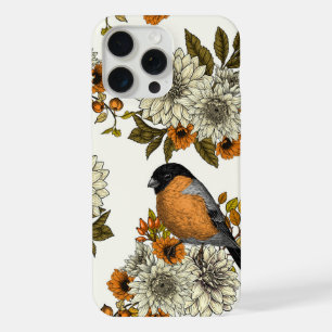 ブルフィンチオン秋花模様2 iPhone 15 PRO MAXケース