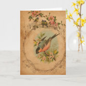 ブルフィンチデジタルアート カード (黄色い花)