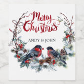 ブルフィンチリースミスタントー – メリークリスマス ワインラベル (シングルラベル)