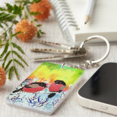 ブルフィンチ鳥 キーホルダー (正面右)