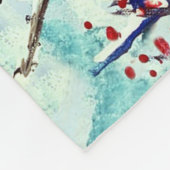 ブルフィンチ鳥 フリースブランケット (角)