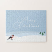ブルフィンチ&スノーランドスケープメリークリスマスパズル ジグソーパズル (横)