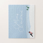 ブルフィンチ&スノーランドスケープメリークリスマスパズル ジグソーパズル (縦)