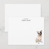 ブルフランスのドッグカスタムフラットサンキューノート サンキューカード (正面/裏面)