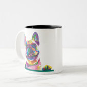 ブルフランスのドッグ ツートーンマグカップ (正面左)