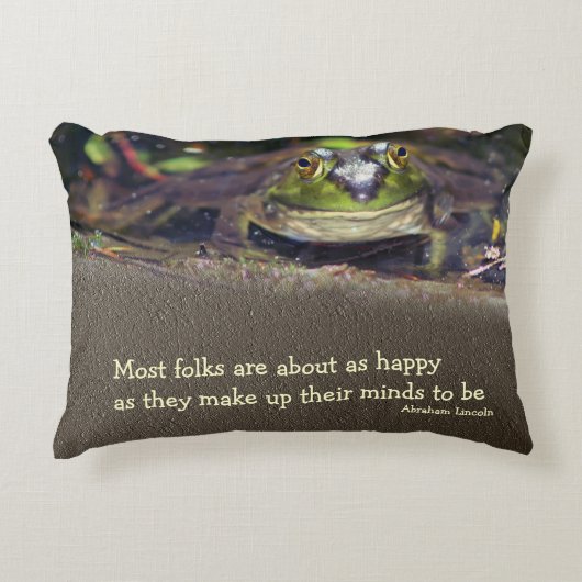 ブルフロッグハピネス感動的引用文 アクセントクッション (正面)