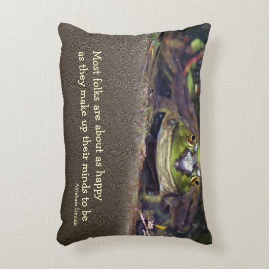 ブルフロッグハピネス感動的引用文 アクセントクッション (正面(垂直))