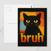 ブルブラックキャットおもしろいレトロヴィンテージミーム ポストカード (正面/裏面)