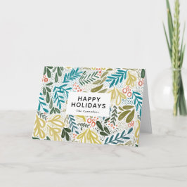 ブルブルボタニカルホリディグリーティング カード