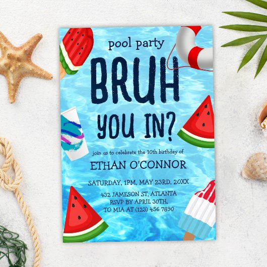 ブルプールパーティーボーイ誕生日 招待状