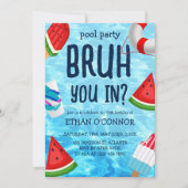 ブルプールパーティーボーイ誕生日 招待状 (正面)
