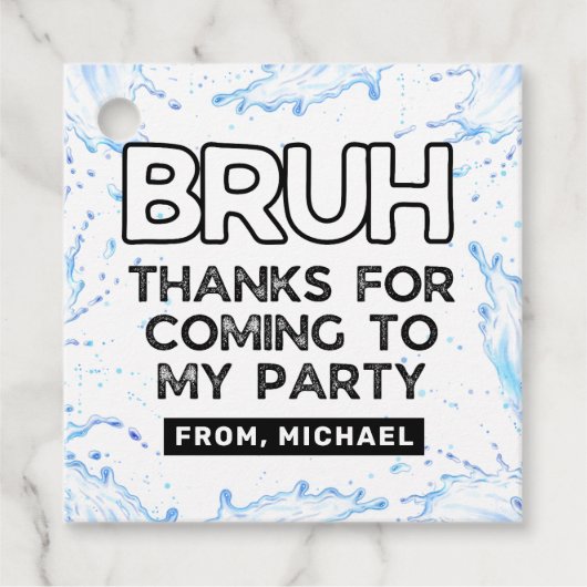 ブルプールパーティー誕生日メッセージカード フェイバータグ (正面)