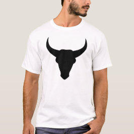 ブルヘッドウエスタンカウボーイホーンスカル Tシャツ