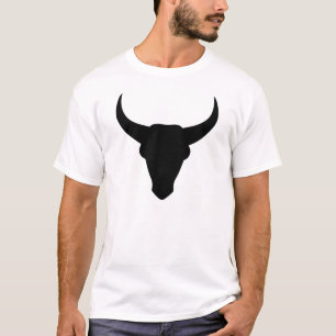 ブルヘッドウエスタンカウボーイホーンスカル Tシャツ
