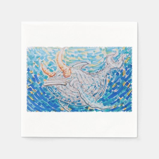 ブルホエール スタンダードカクテルナプキン (正面)