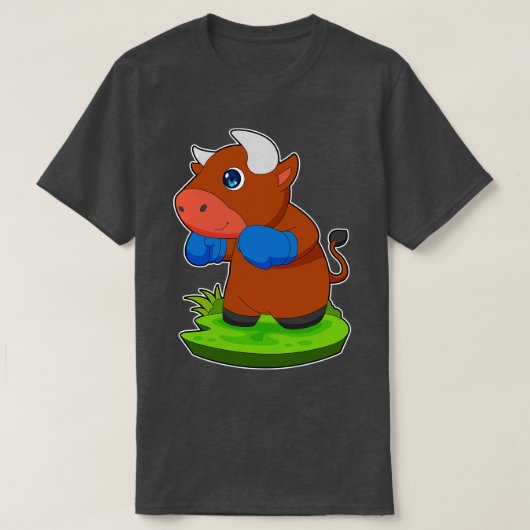 ブルボクサーボクシング手袋ボクシング Tシャツ (デザイン正面)