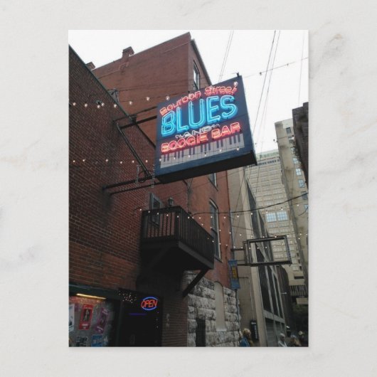 ブルボン通りブルースブギーバーナッシュビルTN ポストカード (正面)
