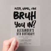 ブルボーイ10代の若者誕生会10代の少年 アクリル招待状 (インサイチュ (ポータブル))