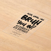 ブルボーイ10代の若者誕生会10代の少年 アクリル招待状 (レイダウン)