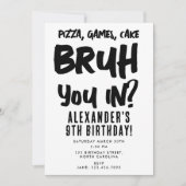 ブルボーイ10代の若者誕生会10代の少年 招待状 (正面)