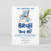 ブルボーイ10代の若者誕生日プールパーティー10代のボーイ 招待状 (スタンド正面)