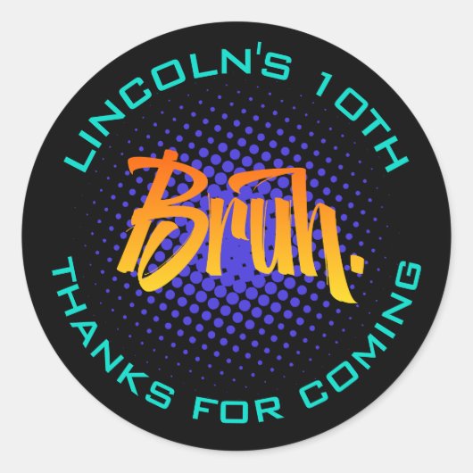 ブルボーイ10代の誕生日シール ラウンドシール (正面)