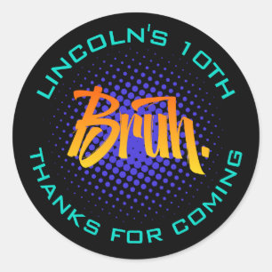 ブルボーイ10代の誕生日シール ラウンドシール