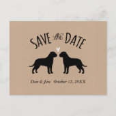 ブルマスチフのシルエット結婚式の日付を保存 案内ポストカード (正面)