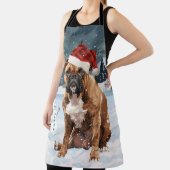 ブルマスチフドウウィンターワンダーランドクリスマスジョイ エプロン (インサイチュ)