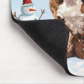 ブルマスチフドウウィンターワンダーランドクリスマスジョイ マウスパッド (コーナー)