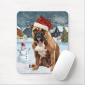 ブルマスチフドウウィンターワンダーランドクリスマスジョイ マウスパッド (マウス)