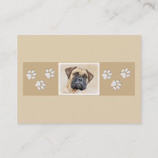 ブルマスチ絵画フのかわいいオリジナルの犬芸 名刺 (裏面)