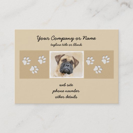 ブルマスチ絵画フのかわいいオリジナルの犬芸 名刺 (正面)