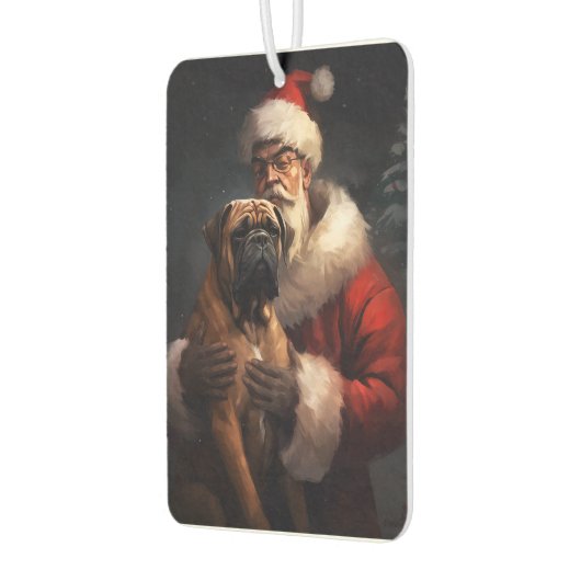 ブルマスティフとサンタクロースフェスティバルクリスマス カーエアーフレッシュナー (左)