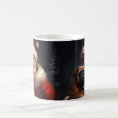 ブルマスティフとサンタクロースフェスティバルクリスマス コーヒーマグカップ (中央)