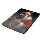 ブルマスティフとサンタクロースフェスティバルクリスマス バスマット (アングル)