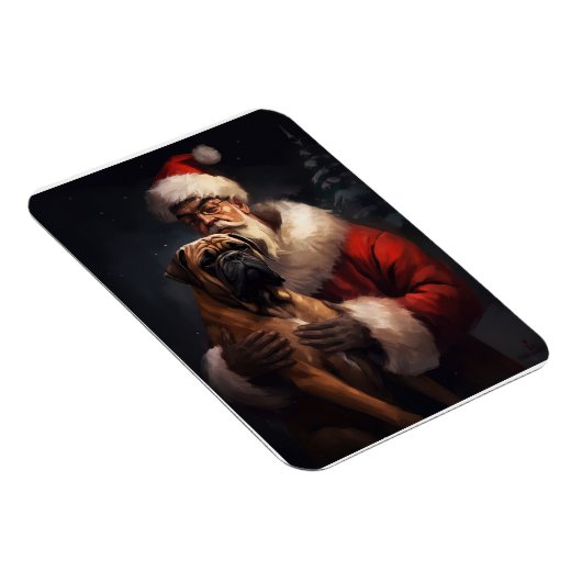 ブルマスティフとサンタクロースフェスティバルクリスマス マグネット (右側)