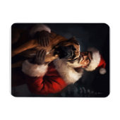 ブルマスティフとサンタクロースフェスティバルクリスマス マグネット (横)