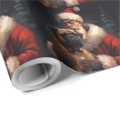 ブルマスティフとサンタクロースフェスティバルクリスマス ラッピングペーパー (ロールコーナー)