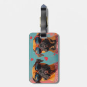 ブルマスティフとハートバラバレンタインデー ラゲッジタグ (裏面縦)